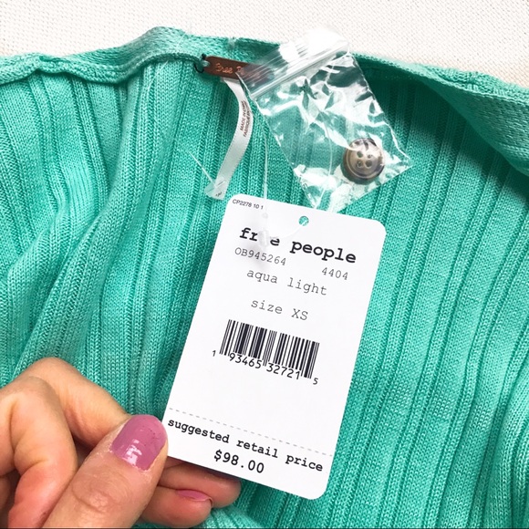 🆕FREE PEOPLE AQUA LIGHT CARDIGAN DUSTER / DRESS - Picture 5 of 8